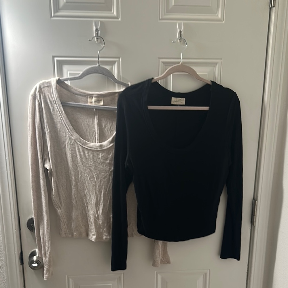 Universal Thread Black Fitted Long Sleeve Blouse selling together